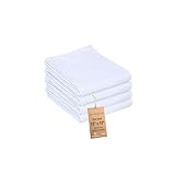 Dish Cloths Cotton| Kitchen Wash Cloth| Shop Towels Absorbent and Lint Free Flour Sack| Dishcloths for Kitchen Washing Dishes|Thick Absorbent Quick Dry Dish Rags | 4 Pack 13'x13' White