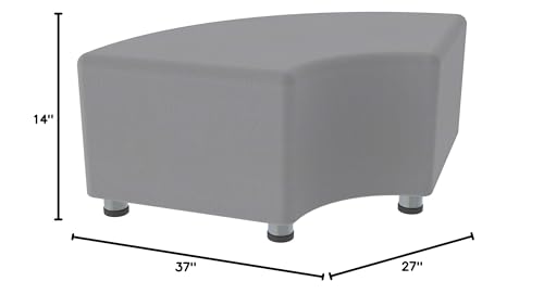Image of Sprogs 12 inch H Structured Quarter Round Stool -Flexible Modular Collaborative Soft Seating for Office, Home, Lounge and School Classrooms with Durable Frame & Set of 2 inch Legs Add-on - Red