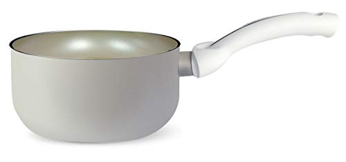 Casseruola Serie Diamond con Rivestimento Antiaderente a 6 Strati Diametro 16 cm 1.5 Litri Manico Soft Touch Adatta Allinduzione alluminio bianco