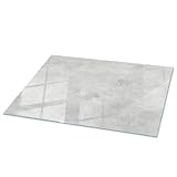 Wallfluent Tablero de Vidrio 100x70 cm Instalación Rápida Fácil Limpieza Vidrio Sostenible Protección contra Daños Bordes Pulidos Placa de Seguridad - Textura de hormigón