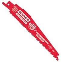 Diablo Bi-Metal Reciprocating Saw Blades for Nail Embedded Wood - Ultra-Hardened Edge for 5X Longer Life, Perma-Shield Coated - 6" Length, 6/12 TPI, 2-Pack - DS0612BW2