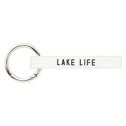 Santa Barbara Design Studio Keyring Wood Tag Face To Face Keychain 3.75 Long Lake Life