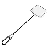 GALPADA 水槽用フィッシングネット 魚網 四角いロングハンドル 釣り用ランディングネット 滑り止め加工ハンドル 家庭用コンパクト設計 水槽メンテナンスに