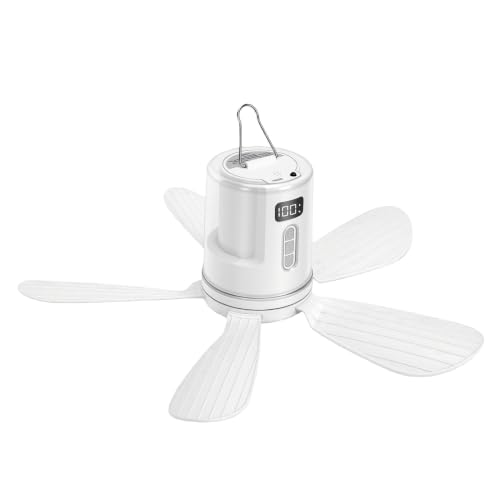 Ventilador de camping recargable USB para regular el calor en tienda 5