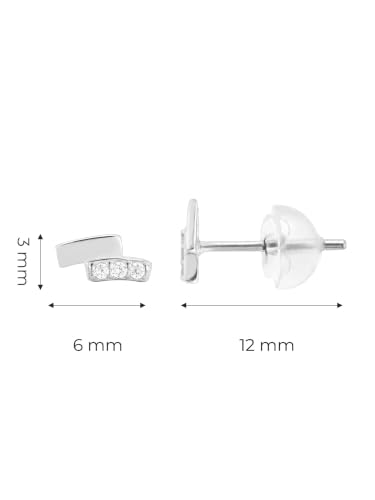 Image of S925 Sterling Silver Earrings, Hypoallergenic Stud for Women & Men | Minimalist Dainty Design, Solid 925 Sterling Silver or with 18K Gold Plate, Daily /Party Wear, Birthday Gift, Silver or Gold