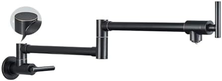 Brushed Nickel Wall Mounted Pot Filler Faucet Chrome Black Brass Kitchen Tap Single Cold Rotating Folding Spout Stylish and Functional Kitchen Sink Accessory
