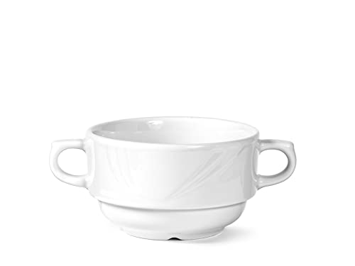 H&H 4413832 Tazza Da Brodo Arcadia Porcellana, Bianco, Cc 320