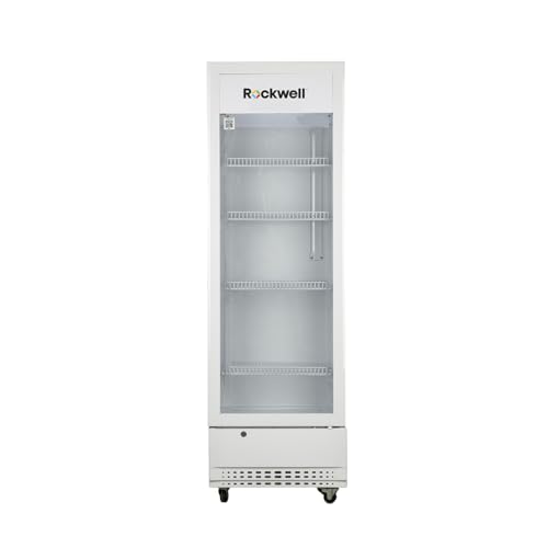 Image of ROCKWELL RVC320A, Visi Cooler, Single Glass Door, 4 Years Warranty, White (Internal LED, Heavy Duty, Dynamic Cooling)