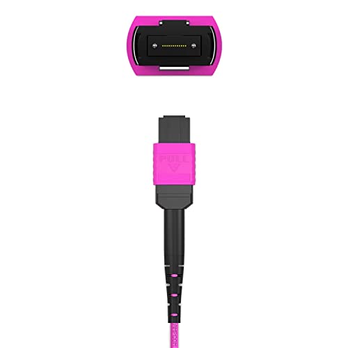 Image of AMPCOM MPO to FC Breakout Cable 50 /125μm Multimode OM4(12 Fiber, MPO to FC, Type B, LSZH /Riser, UPC, Magenta) 15m (49ft)