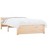 cama individual de madera rustica precio colour_text,size_text vidaXL Estructura de Cama Individual Madera Maciza 90x190 cm