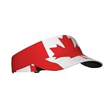 Canadian Flag No More Sweaty Hair-Open Top Visor Hat for Women Men Adjustable Sports Sun Cap for Running Tennis Golf Black