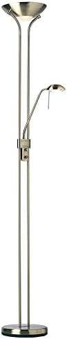 National Lighting Mother and Child Uplighter Floor Lamp with Reading Light - Antique Brass Finish Floor Lamps for Living Room R7s/G9 Bulbs (Not Included)