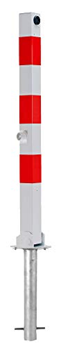 Preisvergleich Produktbild ABSPERRPFOSTEN 70x70mm Vierkantrohr, Umlegbar mit Dreikantverschluß, zum Einbetonieren, 1 Öse, Poller, Parkplatzsperre