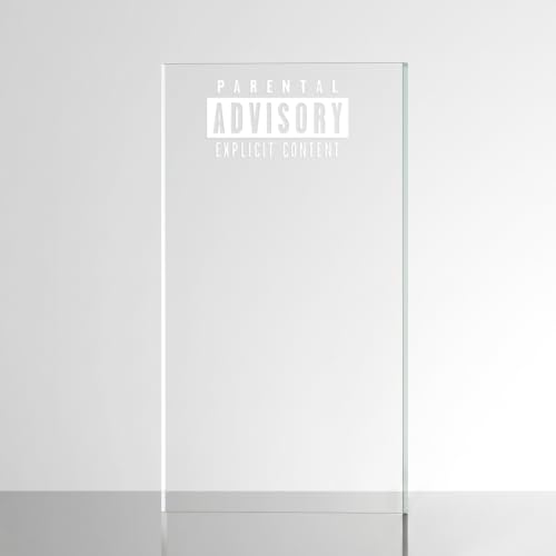 Image of Sticker for Glass & Mirrors| Minimal Vinyl Decal for Bedroom Bathroom & Cafe | Self-Adhesive Waterproof Quote Aesthetic Mirror Sticker | No Mirror Included (Parental Advisory, Medium, Matt White)