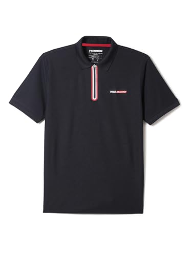 Image of TVS Originals Racing Men's Polo T-Shirt | 100% Polyester | Quick-Dry | Antimicrobial Finish | Zipper Placket | Reflective Branding | Lightweight Activewear | 200 GSM | Regular Fit