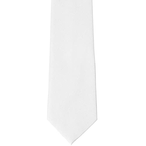 Tiemart Matte Finish Tie, 3" Width (White) #TOP1