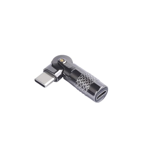 YTtkku Adaptador de aluminio tipo C/USB a USB giratorio de 90 grados para teléfonos inteligentes, portátiles, transferencia de datos, dispositivo de carga rápida de 60 W