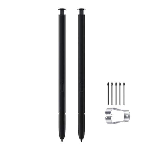2PCS Galaxy S23 Ultra S Pen (Without Bluetooth) Replacement Compatible Galaxy S23 Ultra Stylus Pen + Replacement Tips/Nibs (Black)