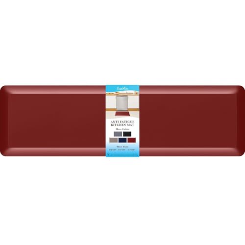 Image of 4 /5 Inch Thick Kitchen Mat Anti Fatigue Mat Kitchen Rugs Kitchen Decor Non-Slip, Stain & Water Resistant, Kitchen Mats Desk Mat for Kitchen, Office, Workshop, Red, 17'' x 60''