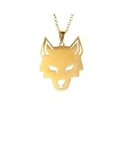 Collar unisex con colgante de cabeza de lobo para mujeres y hombres, colgante de lobo, vintage, punk, fiesta, joyería, regalos de animales