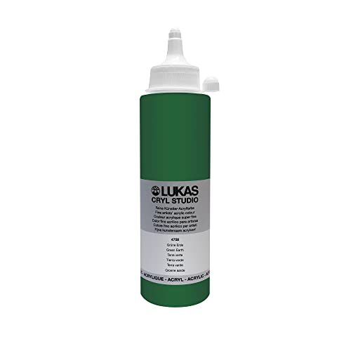 LUKAS Cryl Studio Lot de 250 peintures acryliques pour artistes en plastique Terre verte 250 ml