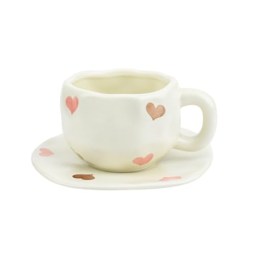 Juego de taza y platillo de cerámica Koythin 10 oz miniatura 1