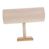 iplusmile Organizador para Diademas con Barra T de Terciopelo Beige Soporte Compacto para Exhibición y Almacenamiento Seguro de Accesorios para Cabello para Joyería y Decoración Femenina