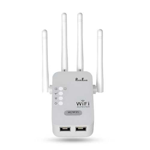 PunnkFunnk WiFi Range Extender | 300Mbps High Speed Signal Booster | 2.4GHz Repeater with 2 LAN Ports | Router & Access Point Mode | Easy Plug & Play Setup