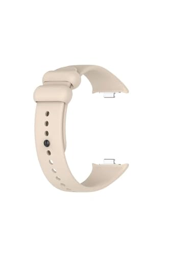 Xiaomi Smart Band 9 Pro ile Uyumlu Silikon Kordon, Delikli Kayış, Krem