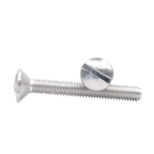 20pcs M2 M2.5 M3 M4 M5 A2-70 304 Stainless Steel Slotted Countersunk Head Half Oval Screw Bolt (Color : 25mm, Size : 20pcs M4)