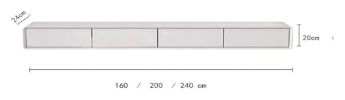Soporte flotante para TV montado en la pared, elegante centro de entretenimiento de madera con estantes ajustables, consola multimedia moderna para sala de estar y dormitorio, diseño que ahorra