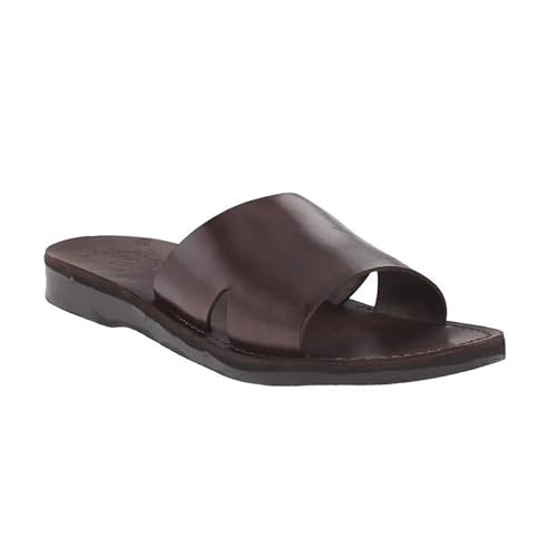 Bashan - Leather Wide Strap Slide Sandal - Mens Sandals
