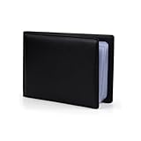 DULFAX Visitenkartenmappe Visitenkarten Aufbewahrung Schwarz für 40 Visitenkarten, Platzsparende Visitenkartenetui für Büro