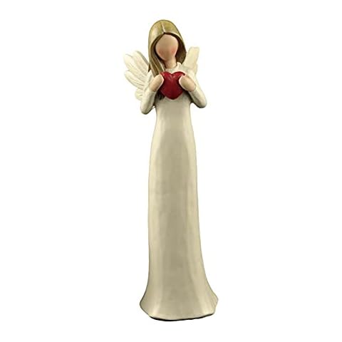 Angel Figurines with Heart Guardian Angel Statues Collectible Figurines Perfect Choice for Home Décor Size 1.97”L x 2.36”W x 7.48”H Cover