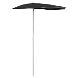 ZQQLVOO Halfronde parasol 180x90 cm antraciet, zwart, 180 x 90 x 195 (L x B x H)