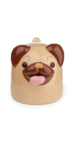 Puckator Mopps der Mops Hund Umgedrehter Becher aus Dolomit-Keramik