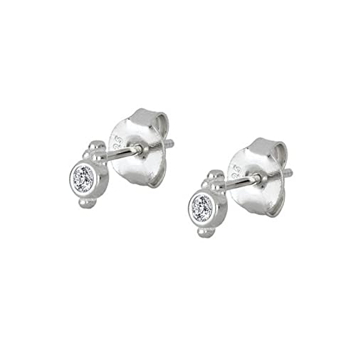 Bijoux en argent 925 vintage et boucles d'oreilles clous en zircone
