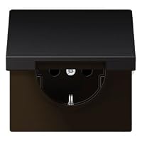 Produktbild von 10x Jung SCHUKO-Steckdose AS1520NKL Mit Klappdeckel – 16A/250V, IP44, Creme-weiß