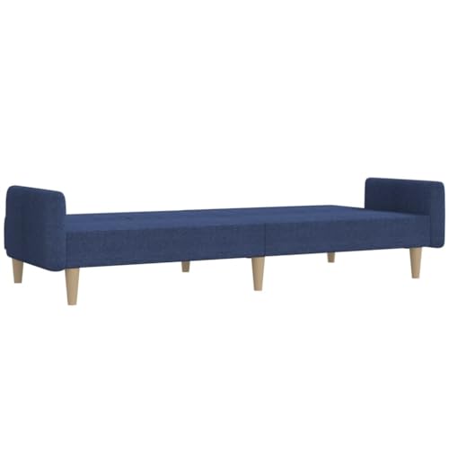Sofá cama de 2 plazas azul de 220 cm con respaldo ajustable 7