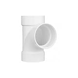 Sanitary Tee,PVC,4 in,140 Deg F