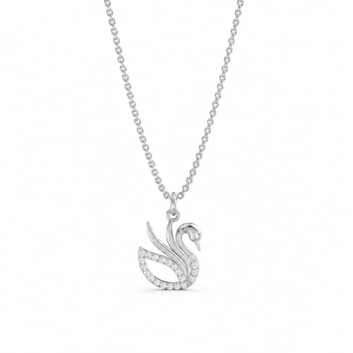 Image of Miss Highness 925 Sterling Silver Pendant for Women | Swan Pendant with Chain | Certified Pure Silver Jewellery | Daily Wear Necklace | Gift for Wife, Girlfriend, Birthday & Anniversary