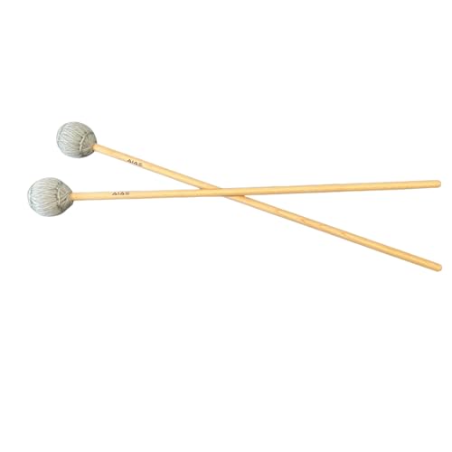 AIAS Vibraphone Mallets Grey Wrapped Heads with Maple Shafts Clear Articulation 16 Inch Pair