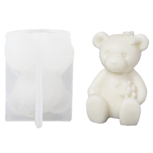 Molde de silicona con forma de oso de animales, fácil de desmoldar, para decoración del hogar, moldes de oso para hacer moldes de silicona
