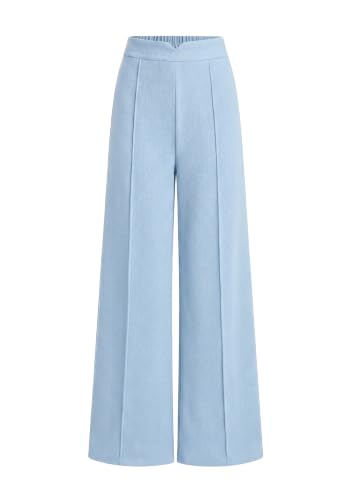 PRETTYGARDEN Women's Dressy Casual Wide Leg Palazzo Pants, Light Blue, L