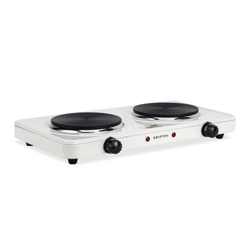 KRYPTON 2000W Double Hot Plate with Cast Iron Heating Plates
