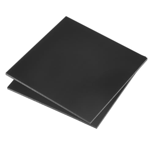 Image of 2pcs 8 x 8 Inch UHMW Polyethylene Sheets, 1 /8 Inch Thick Ultra High Molecular Weight Black Plastic Sheet [for Home, Industrial]