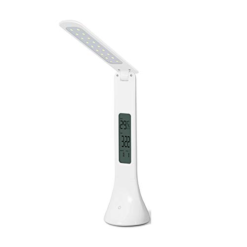 Preisvergleich Produktbild tischlampen LED Schreibtischlampe faltbar dimmbar Touch Tischlampe Wecker Tischleuchte mit Kalendertemperatur Nachtlichter