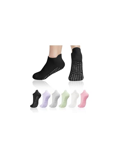 6 Pairs Ruffle Grip Socks