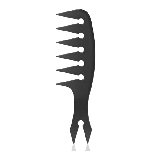 ALIIP Peine Puas Anchas, Peine Texturizador de Dientes Anchos, Peine del Pelo Antiestático para Hombres Mujeres, Herramienta de Peinado para Uso en Casa y Peluquería, Crea un Peinado Esponjoso (1pc)