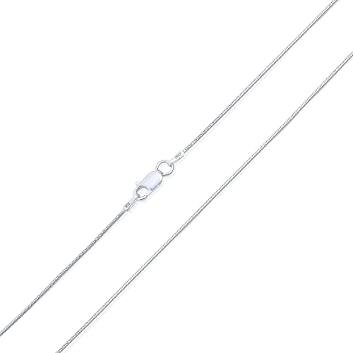 ARGENTO REALE 925 sterling silver necklace 1MM- 2MM Round Snake Chain Necklace- Solid Sterling Silver Chain For Pendants, Flexible 925 Snake Chain, 16-30 Lobster Clasp Silver necklace Made in Italy2